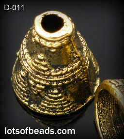 Gold bali style cone cap